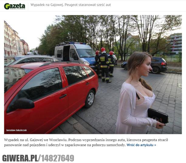 Wypadek,gazeta wroclawska,cycki,laska