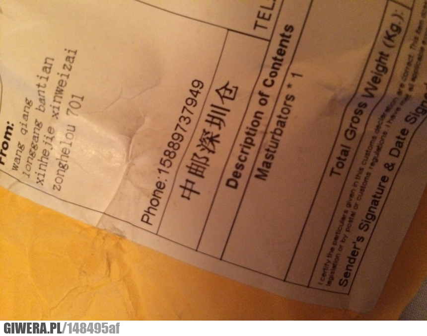 Dyskretna paczka,Chiny,Masturbators