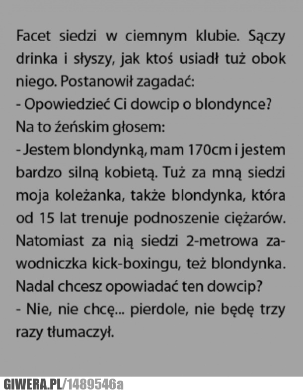 Dowcip,blondynka