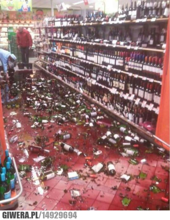 Rozbite butelki,wino