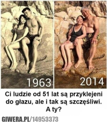 Szczęśliwi,miłość,babcia,dziadek,głaz