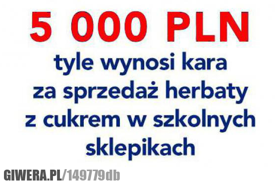 Cukier,herbata,szkoła,sklepik szkolny,kara