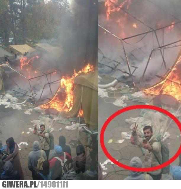 Podpalenie,Słowenia,Selfie,Uchodźcy