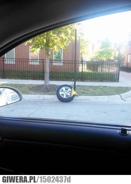 Blokada,koło,opona,straż miejska