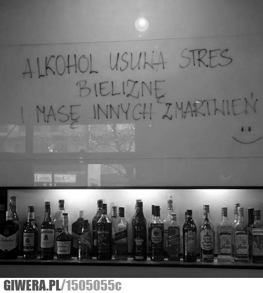 Alkohol,stres,bielizna,zmartwienia