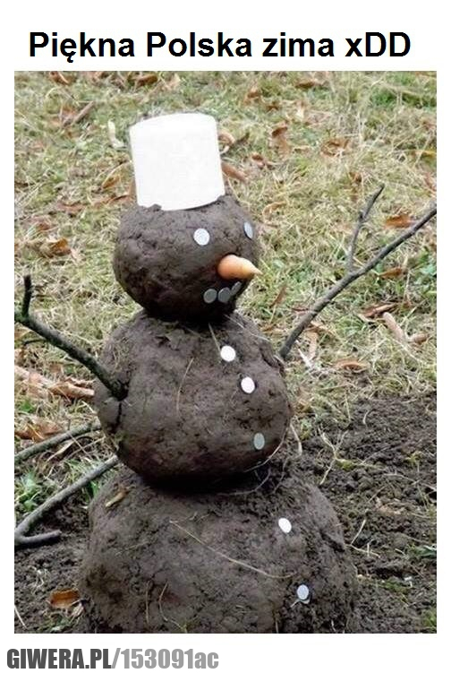Zima,Polska,śnieg,bałwan,ziemia