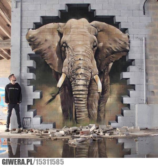 Mural,słoń
