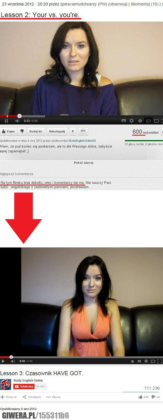 Nauka języka Angielskiego,dekolt