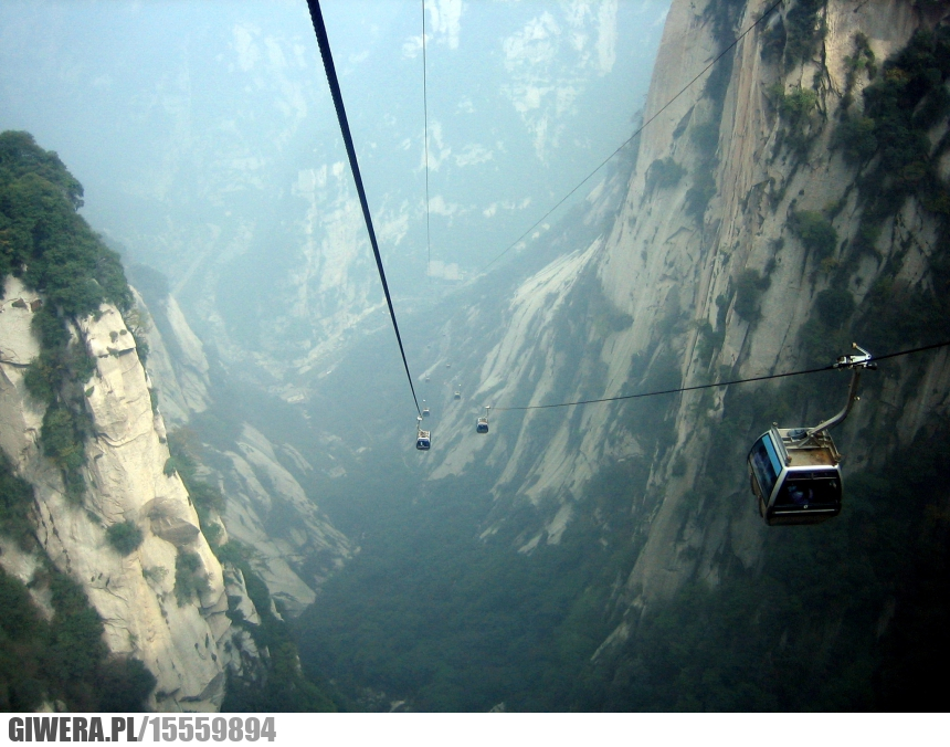 Kolejka linowa,Chiny,Góry,HUa Shan