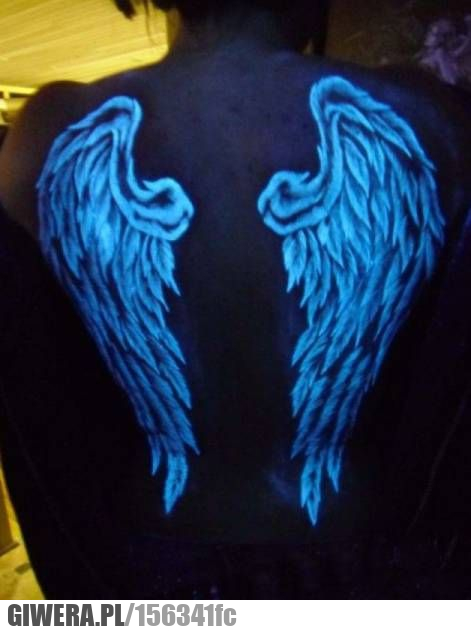 Tatuaż UV,skrzydła