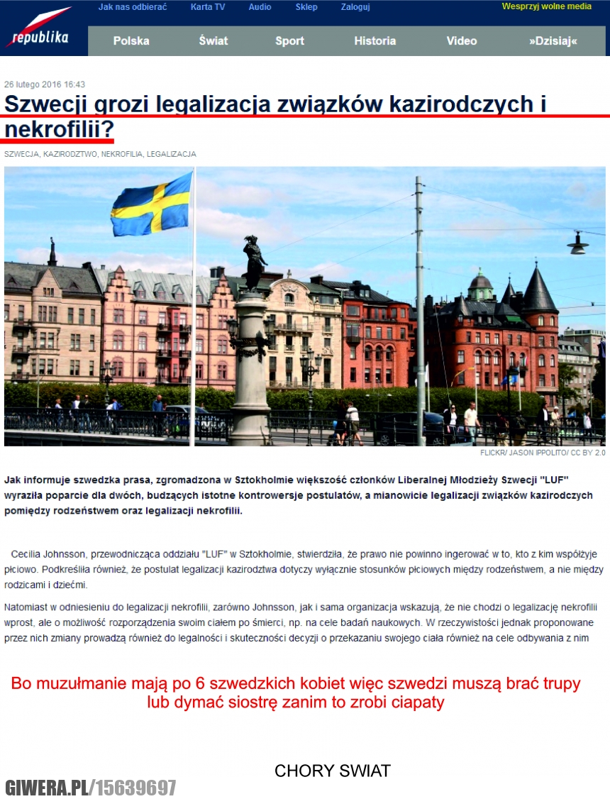 Szwecjia, debile, idioci, nekrofile, kazirodztwo