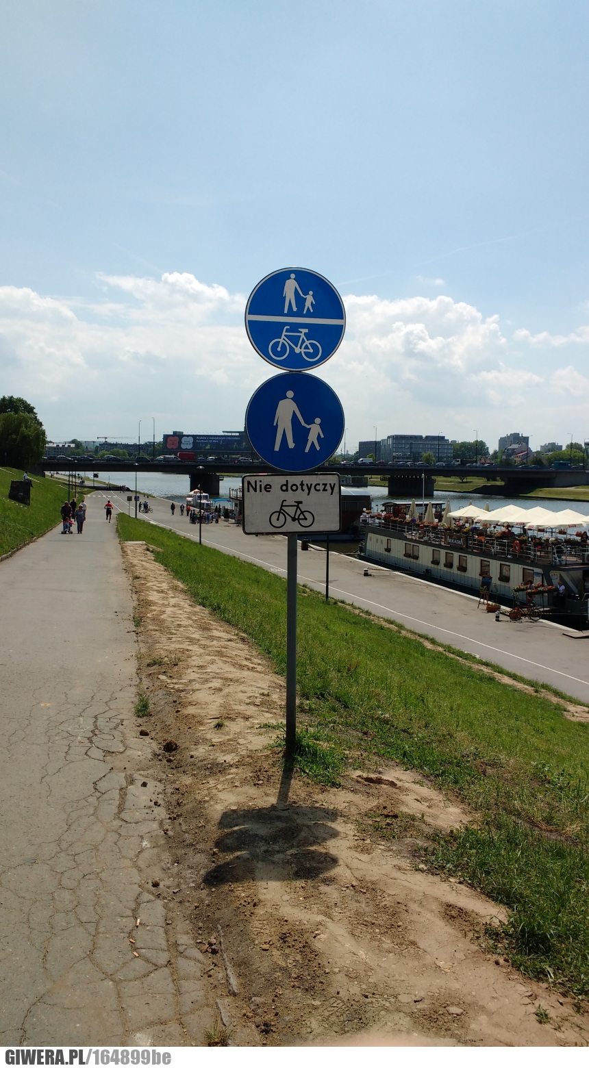 Kraków,znaki,rower,droga rowerowa