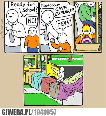 komiks, szkoła, autobus