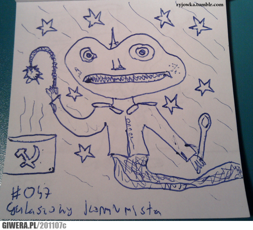rysunek, komunista, gulasz, polityka