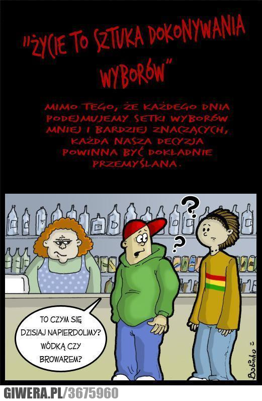 życie, to, sztuka, dokonywania, wyborów, piwo, czy, wódka