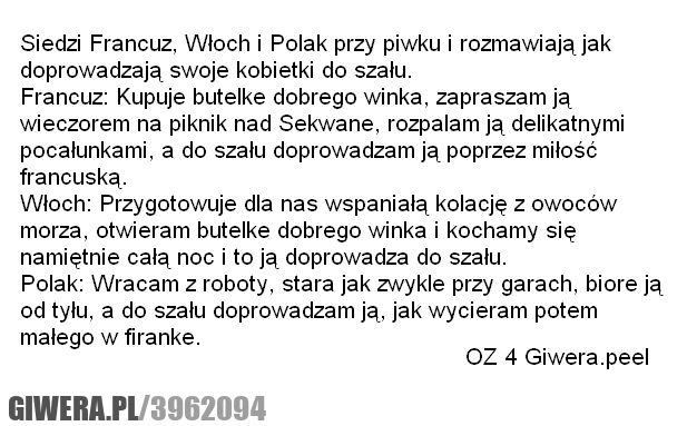 kawaly, dowcipy, chamskie