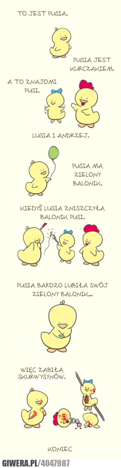 pusia, kurczak, balon, skurwysyny, skurwysynów