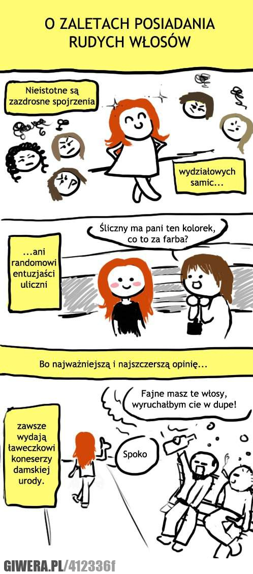 opinia, rude, włosy, koneserzy