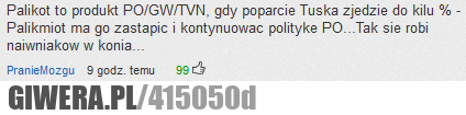 palikot, oszust, po, gw, tvn, tusk