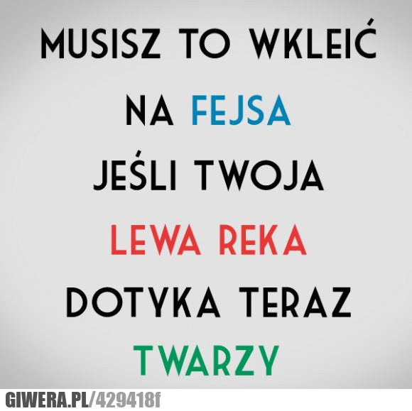 zasady, gdy, wkleić, fejsa, rękę