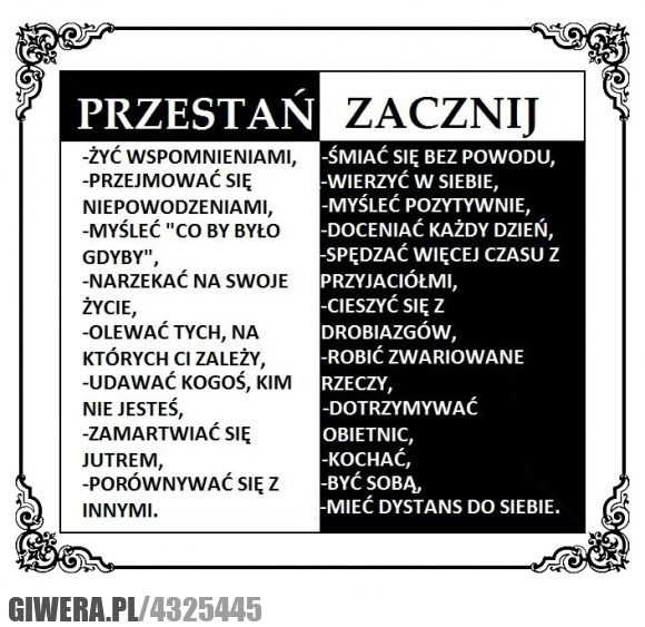 przestań, mówić, zacznij, robić