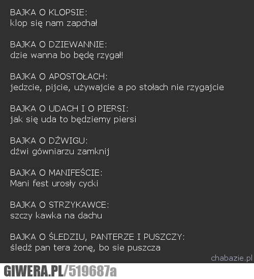 bajki, rozluźnienie