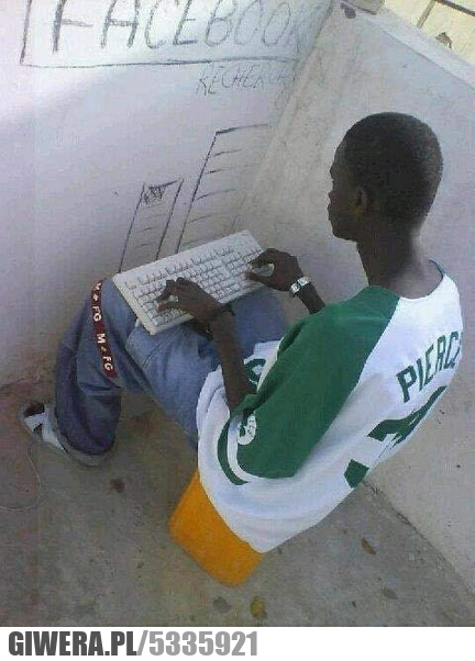 afryka, murzyni, komputer, facebook