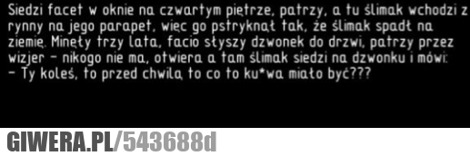 kawał, poniedziałek, ślimak