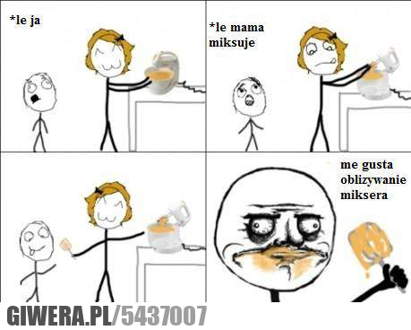 me, gusta, oblizywanie, miksera