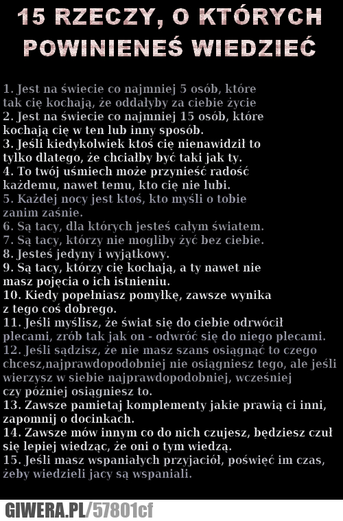 15, rzeczy, wiedzieć