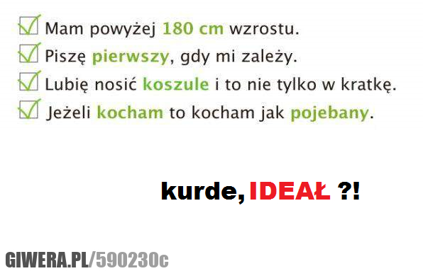 czyżbym, był, idealny, ideałem