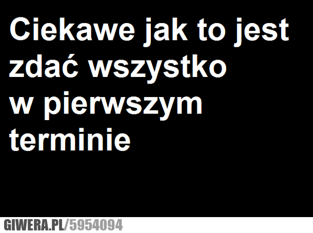 ciekawe, jak, jest, zdać, wszystko, pierwszym, terminie