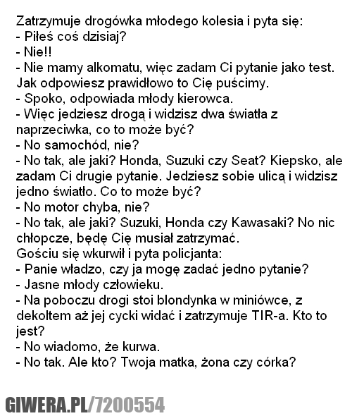 alkomat, kawaly, drogowka, policjant, dowcipy