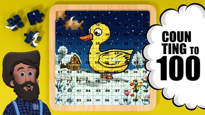 Counting to 100 with duck puzzles for kids