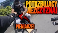 MOTOCYKLISTA DAŁ MU PIENIĄDZE! - POMOCNI MOTOCYKLISCI