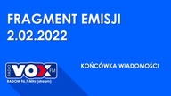 VOX FM Radom (96,9 MHz) - Fragment emisji | 2. 02. 2022
