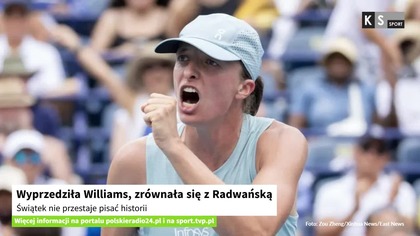 Wyprzedziła Williams, zrównała się z Radwańską.  Świątek nie przestaje pisać historii [KS Sport]