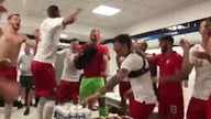Polska szatnia U21 i Czesław Michniewicz po meczu z Włochami [2019]