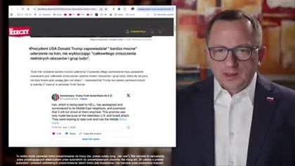 Trump Grozi Iranowi Użyciem Atomu¿ Czarnek na Premiera, a Polska Zostanie Bez Rakiet!.  Kopia z yt ;  mp4 686x432