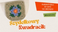 Kwadrat na szydełku z motywem kwiatka.  Szydełkowy kwadrat krok po kroku.  Crochet square #534