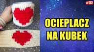 Jak zrobić ocieplacz na kubek z sercem #diy #crochet #love #handmade #valentinesday #172