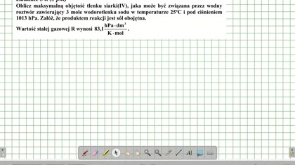 Oblicz maksymalną objętość tlenku siarki(IV), jaka może być związana przez wodny roztwór zawierający 3 mole wodorotlenku sodu ZADANIE 34 CKE 2006