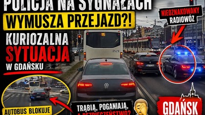 Nieoznakowany radiowóz wymusza przejazd?! Chaos na skrzyżowaniu w Gdańsk