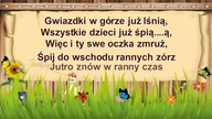 Kołysanka Lullaby Dobrej nocy i sza bardzo powoli linia melodyczna
