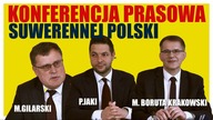Konferencja prasowa Solidarnej Polski - Patryk Jaki, Mirosław Boruta Krakowski, Mirosław Gilarski