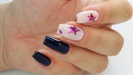 Multicolor stars nails / Charbonne