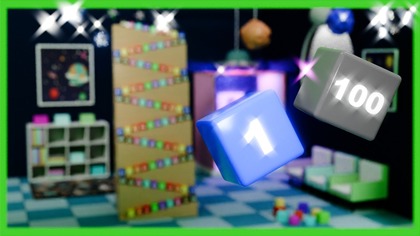 Numbers Counting 1-100 Colorful Blocks in Space Room