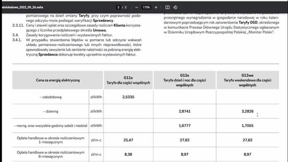 Znam cenę energii w taryfie G po przekroczeniu 2000 kWh w 2023 roku.