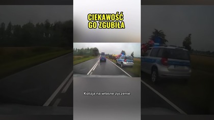  Gapił się na ciężarówkę i sam spowodował kolizję  #polskiekierowcy #wypadek #droga