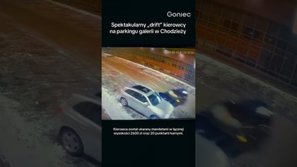 SPEKTAKULARNY DRIFT KIEROWCY NA PARKINGU GALERII W CHODZIEŻY.